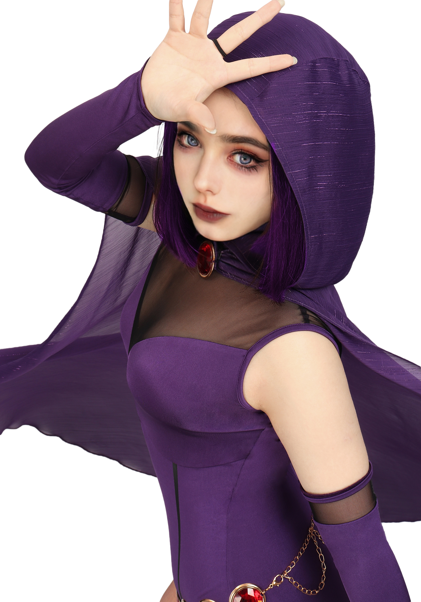 パープルリブの服 Amazon.com: C-ZOFEK Women's Rachel Roth Costume Purple Bodysuit